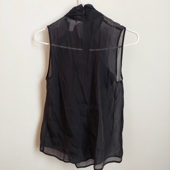Sheer tie-neck blouse size S - Picture 10 of 11